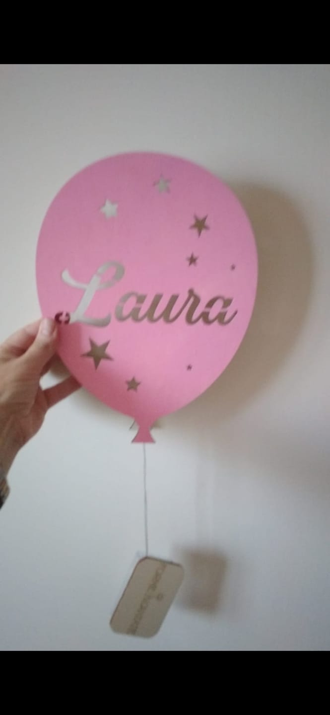 Customer photo review of Lampada Palloncino a Parete con Nome Personalizzato