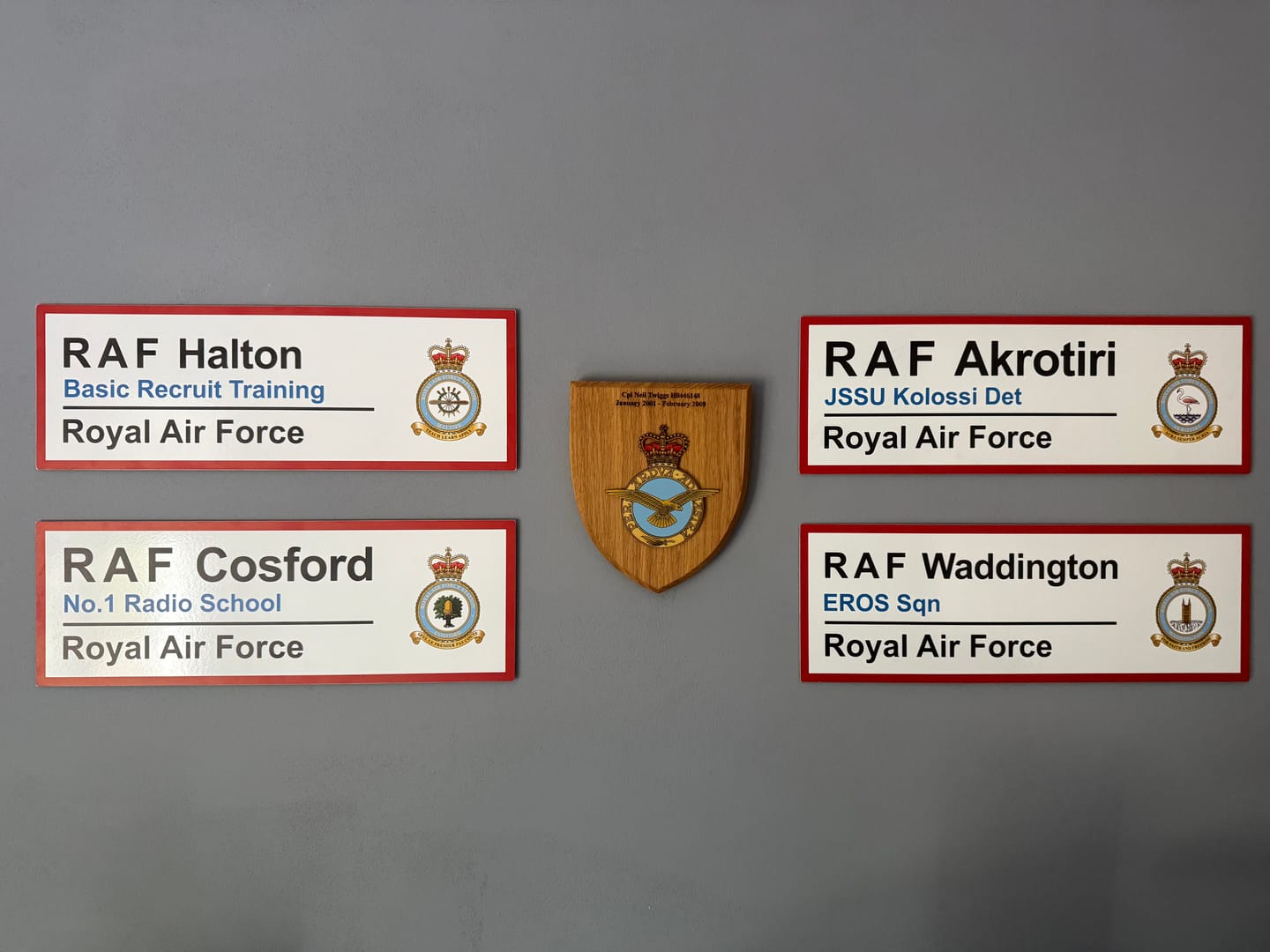 Customer photo review of RAF Station Wall Sign – Personalised for Any RAF Station (Past or Present)