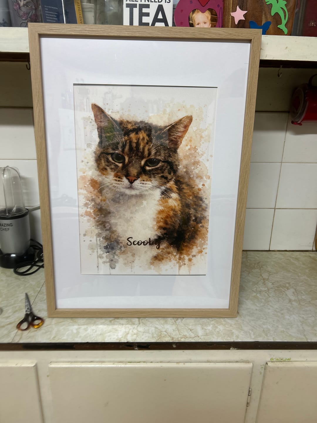 Customer photo review of Personalised Poster With Dog or Cat - Watercolour