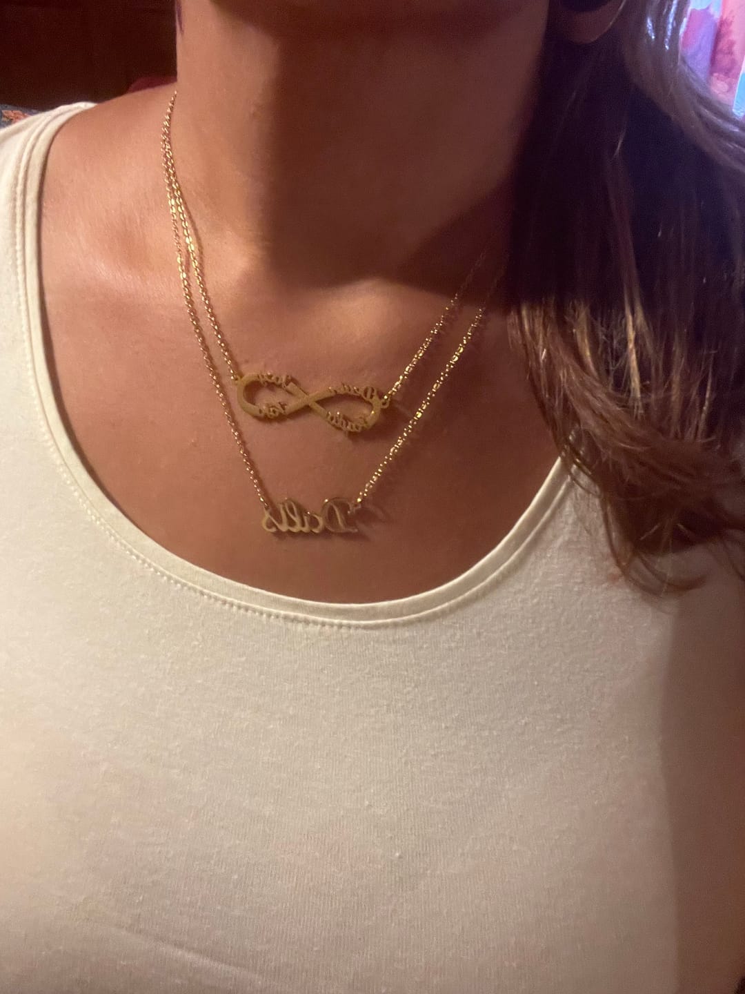 Customer photo review of Infinity Pendant Name Necklace