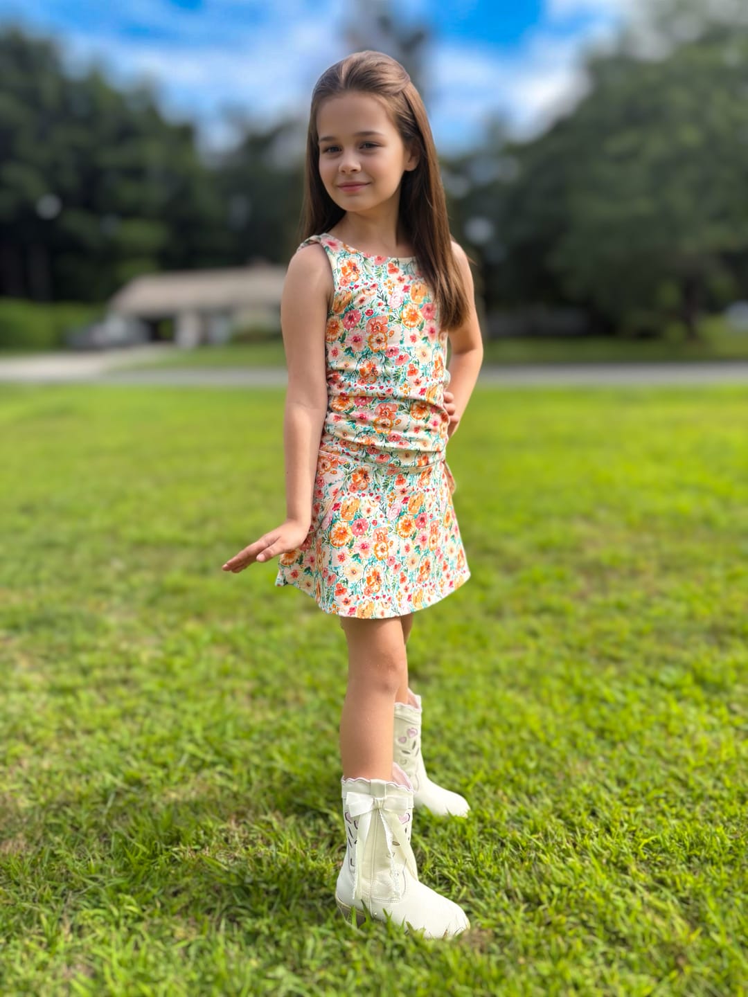 Customer photo review of Sweetheart Bow Cowgirl Boots- Bone