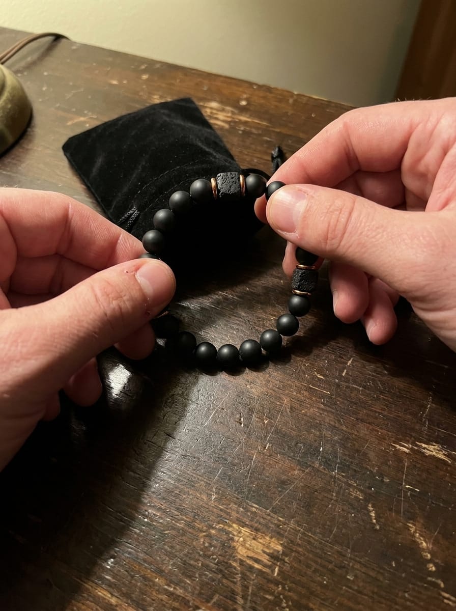 Customer photo review of Volcanic Stone Bracelet