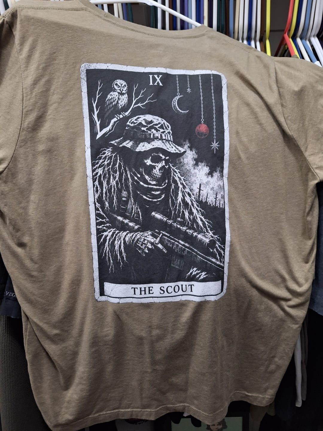 Customer photo review of The Scout Tarot (Back Print) T-Shirt