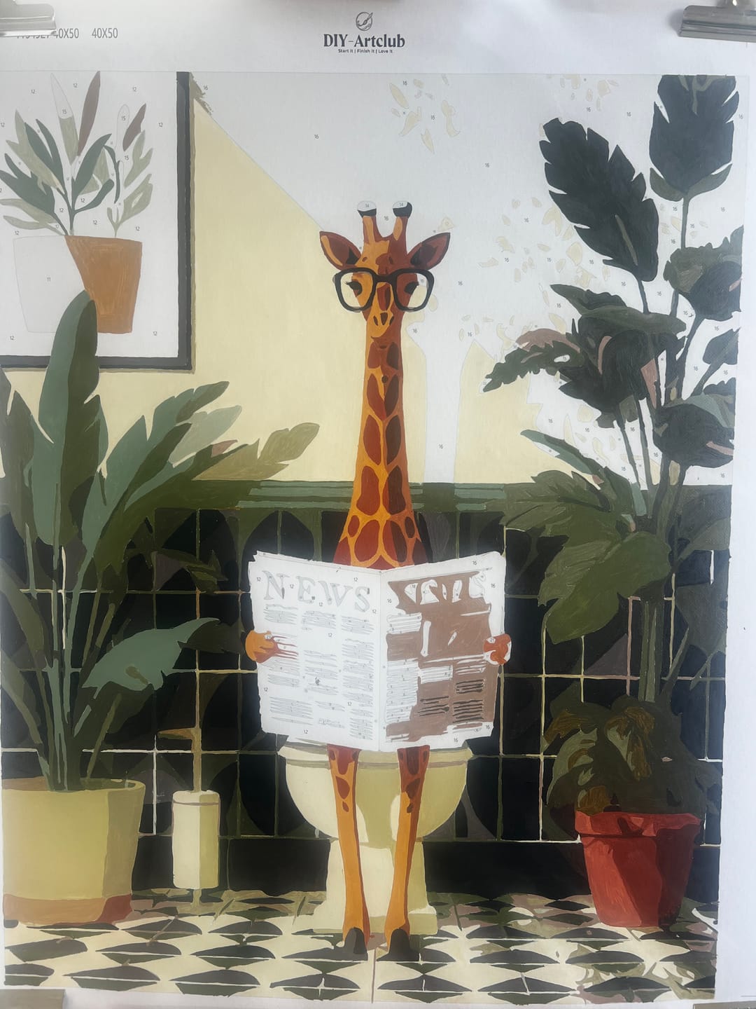 Customer photo review of Giraffe News | Paint by Number