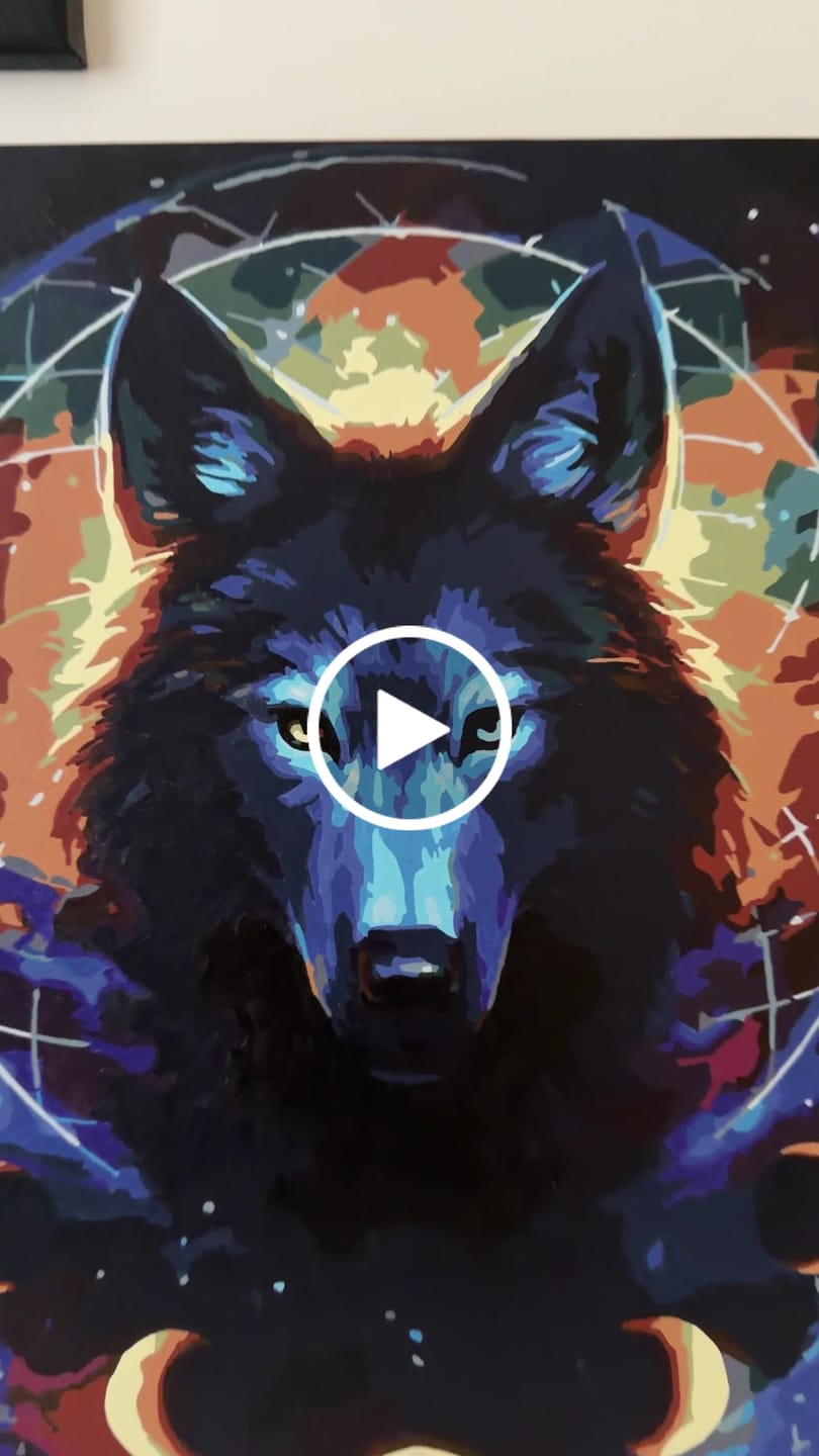 Customer video review of Malen nach Zahlen - Traumfänger Wolf  - by jojoesart