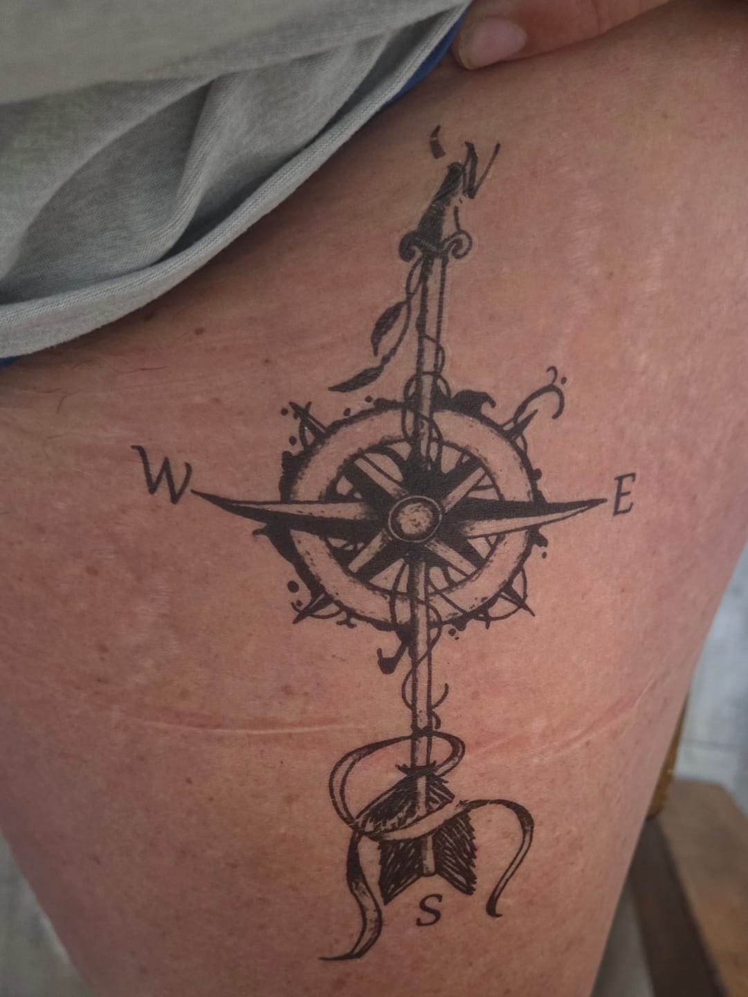 Customer photo review of Compass Tattoo