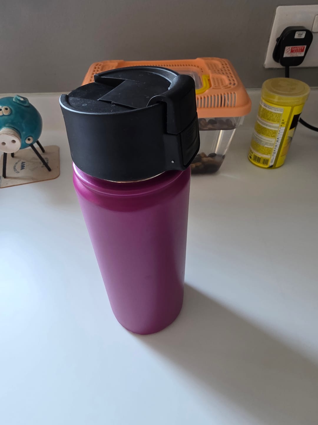 Customer photo review of Water Bottle Push Open Lid