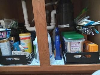 Customer photo review of Under-Sink Organizer Rack – Adjustable 2-Tier Metal Storage Shelf