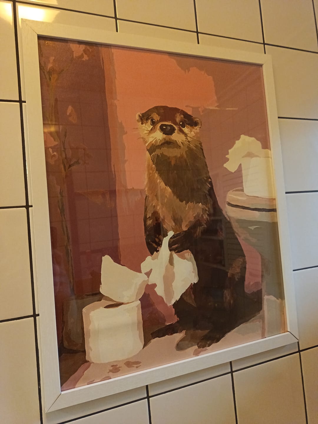 Customer photo review of Otter in the toilet | Paint by Number