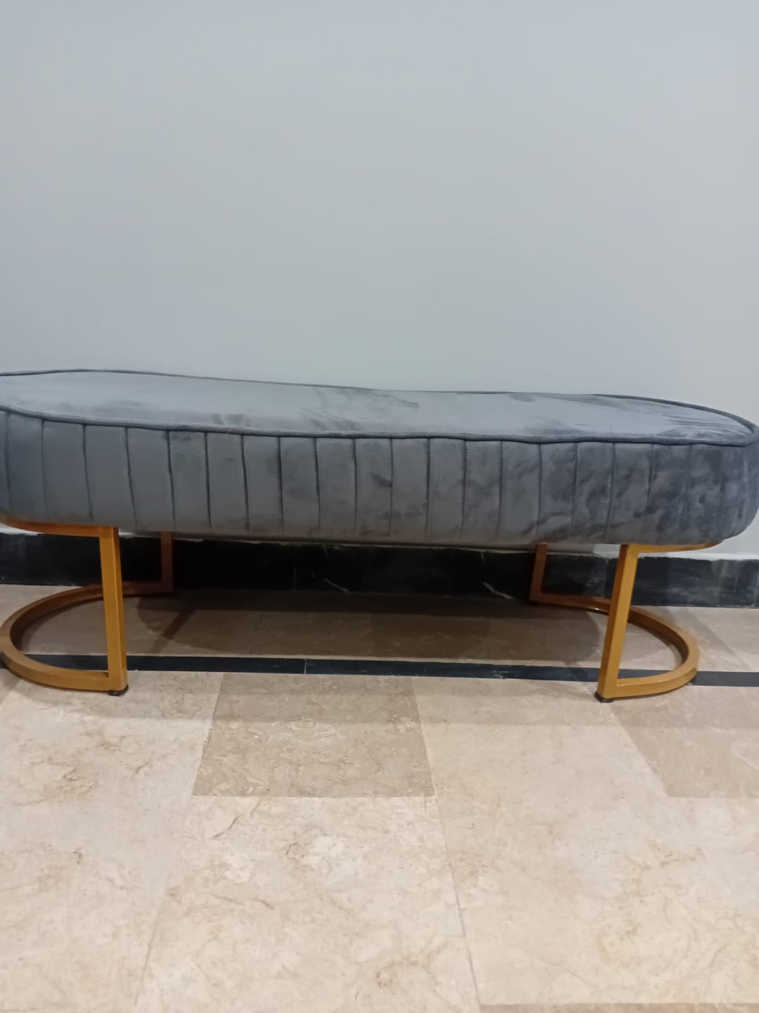 Customer photo review of Luxury 3 Seater Bedroom Steel Stool -985