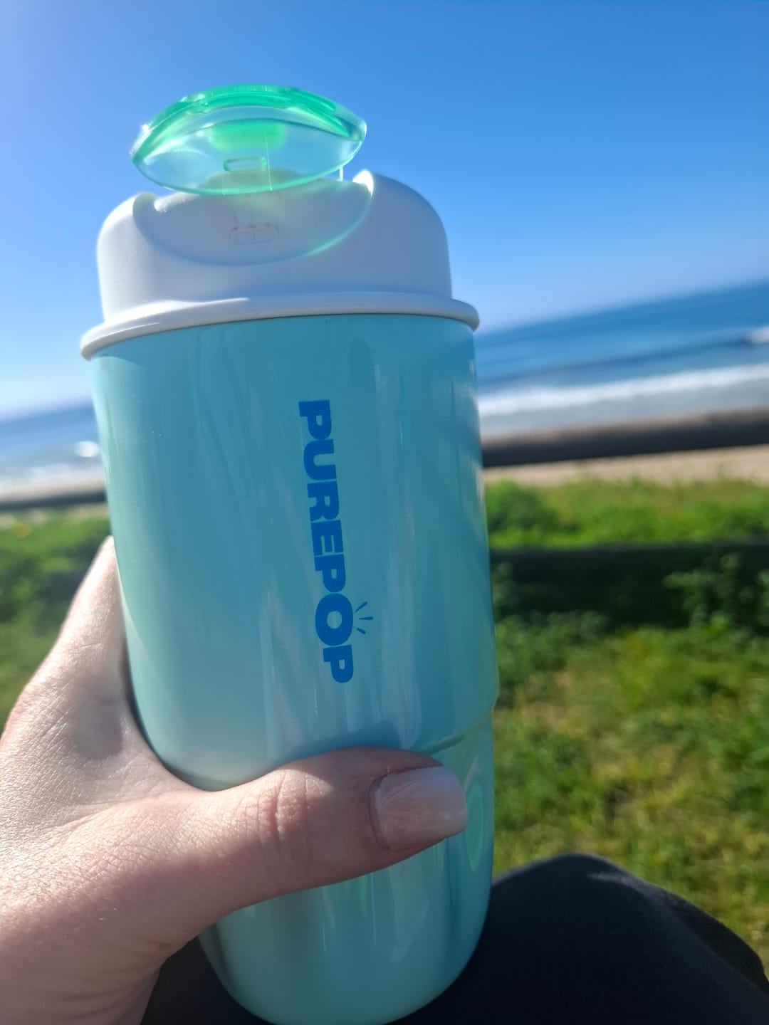 Customer photo review of Sip Series | Soft Aqua