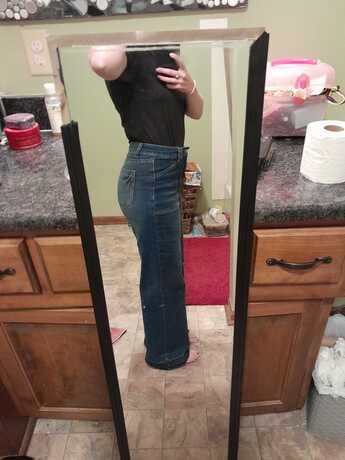 Customer photo review of Women's Wide Leg Denim Jeans