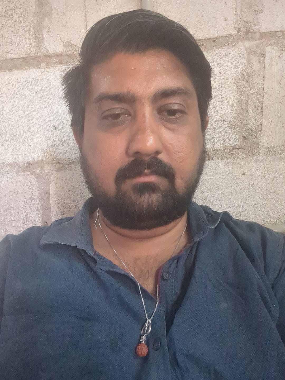Customer photo review of Silver Trishul And Rudraksha Pendant With Box Chain for Him