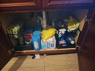 Customer photo review of Under-Sink Organizer Rack – Adjustable 2-Tier Metal Storage Shelf