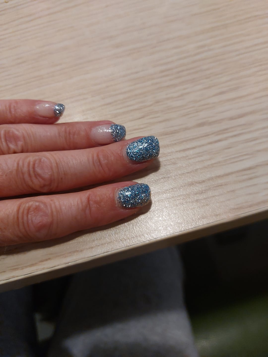 Customer photo review of Frozen Sky Dipping Powder