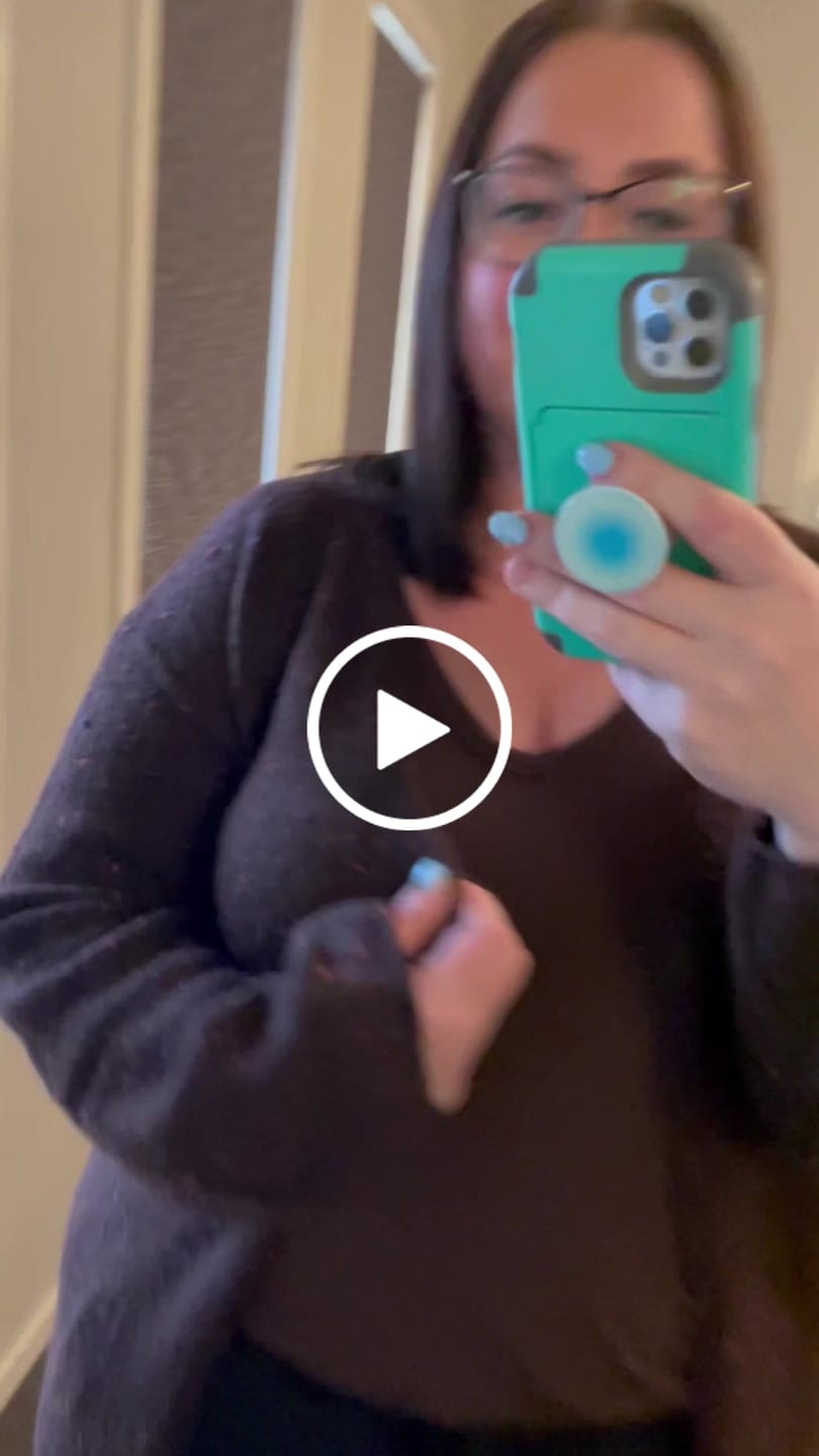 Customer video review of Khloe Speckled Knit Cardigan in Dark Chocolate
