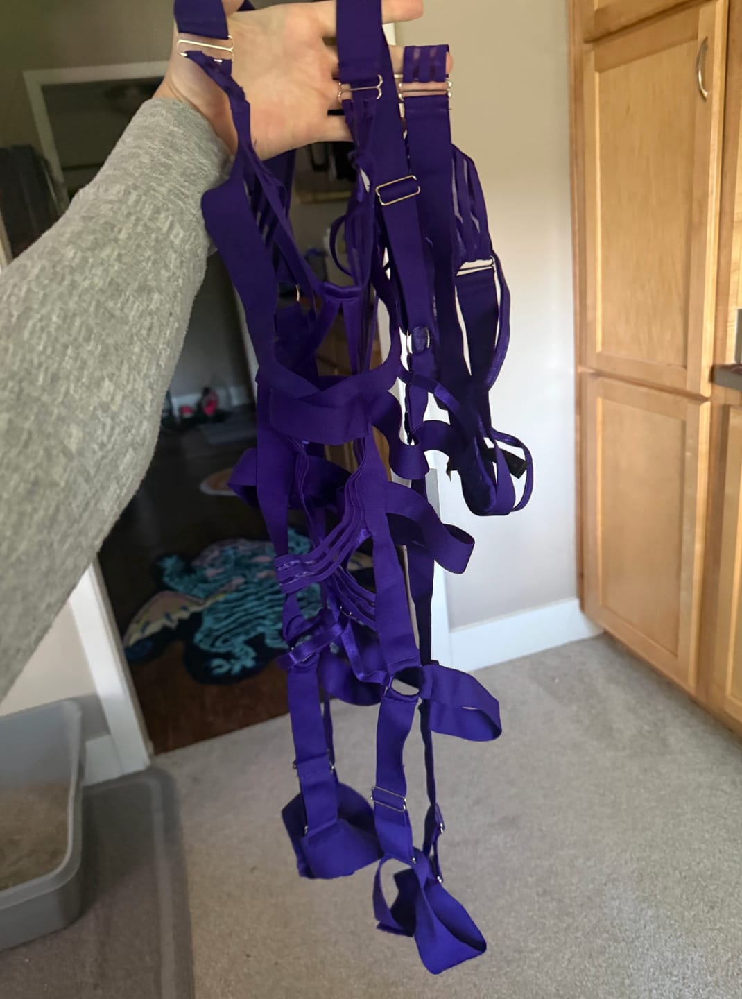 Customer photo review of Strappy Suspender Bodysuit With Garter Straps