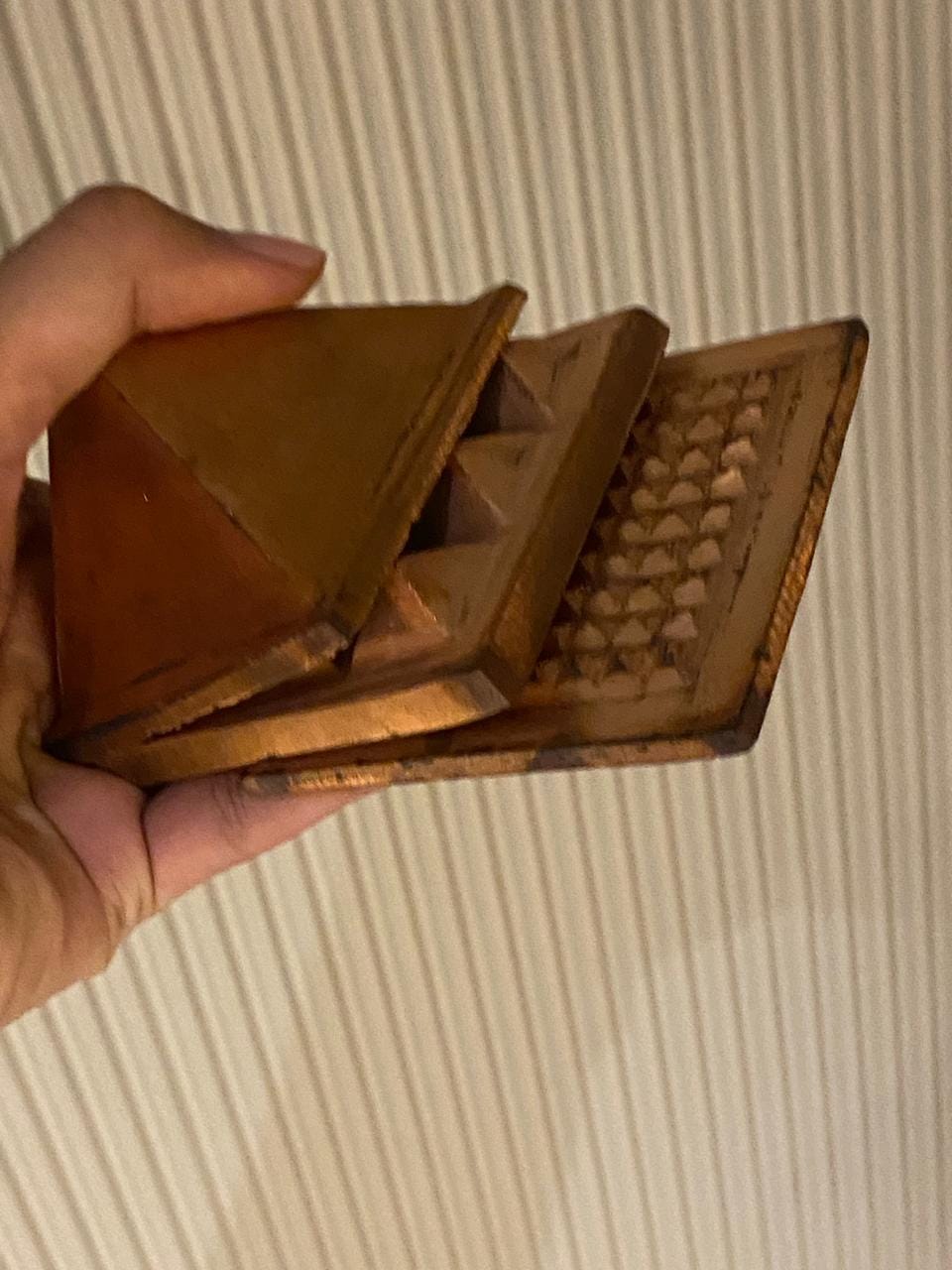 Customer photo review of 3-Layer Copper Pyramid Vastu Remedy for Energy Amplification, Prosperity and South East Direction Activation for Home, Office and Vastu Correction | 5-7.6 cm | 665 g