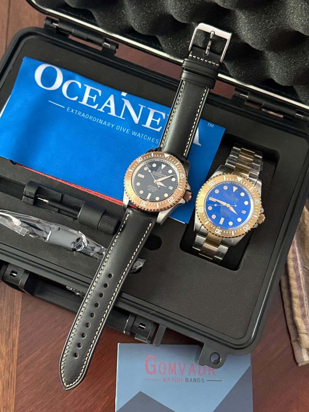 Customer photo review of Oceaneva Men's Deep Marine Explorer III 3000M Pro Diver Watch Black Dial Rose Gold