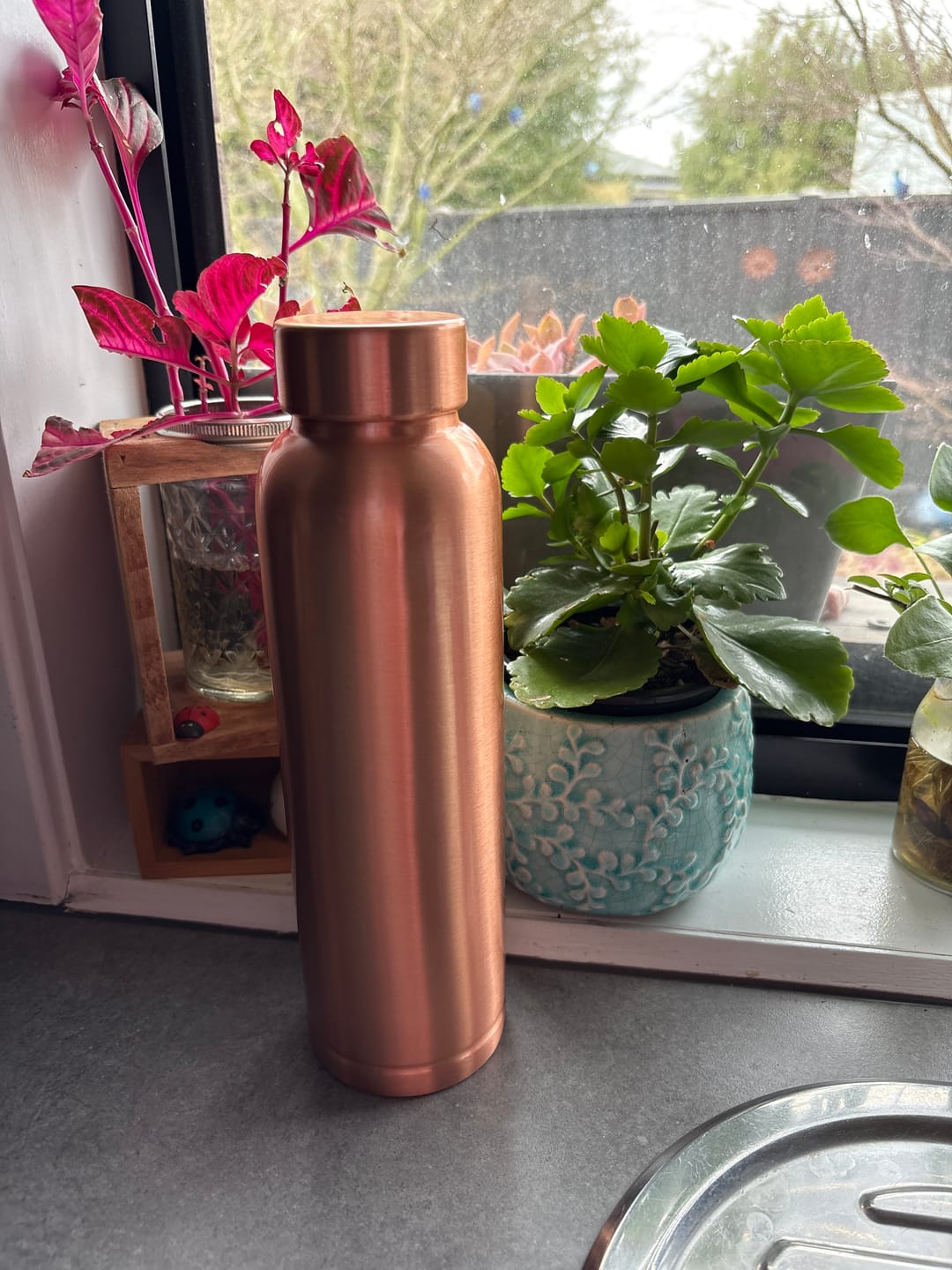 Customer photo review of Polished Copper Water Bottle 950ml