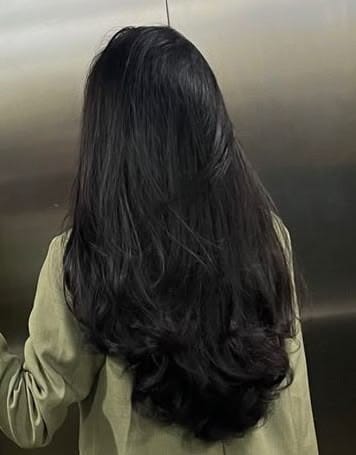 Customer photo review of [Virgin Hair] Human Hair Topper Large Base For Women Black #1B