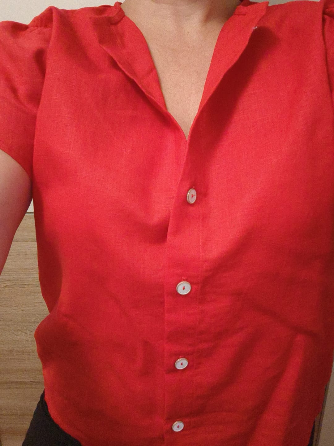 Customer photo review of Blouse Sacha - lin rouge coquelicot