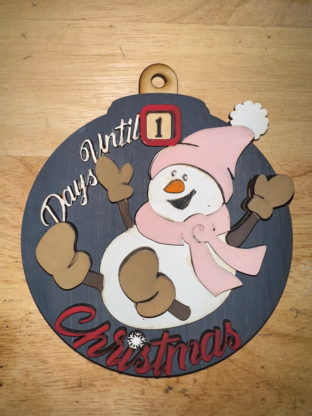 Customer photo review of 4 Christmas Santa Reindeer Calendar Ornament SVG Laser Cut