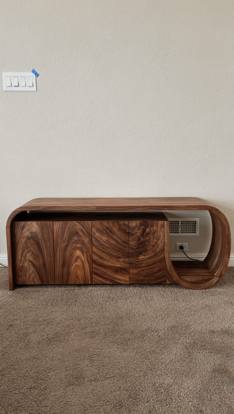 Customer photo review of Sculptural Loop End Sideboard with Floating Storage Cabinet