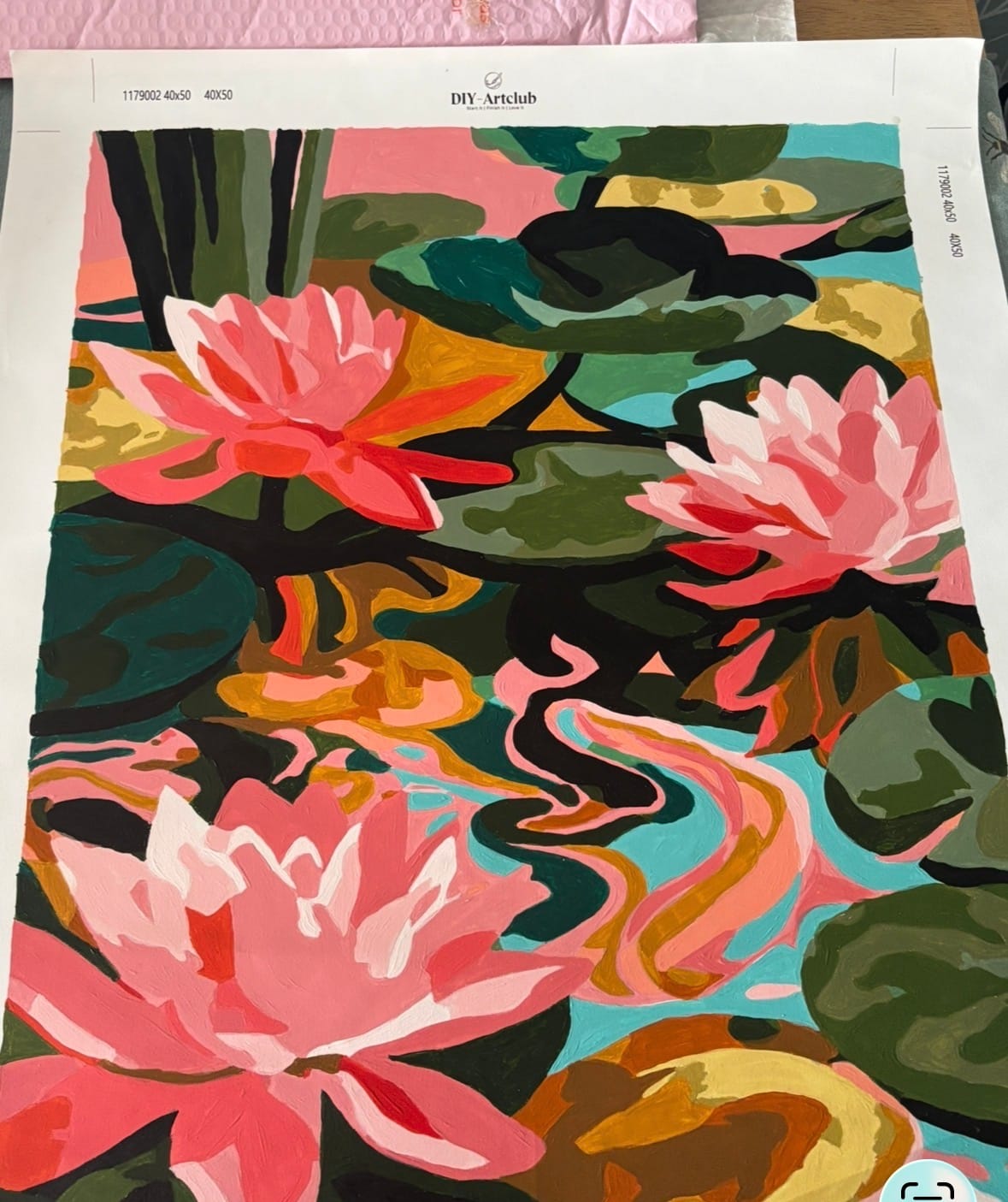 Customer photo review of The Lotus Pond | Paint by Number