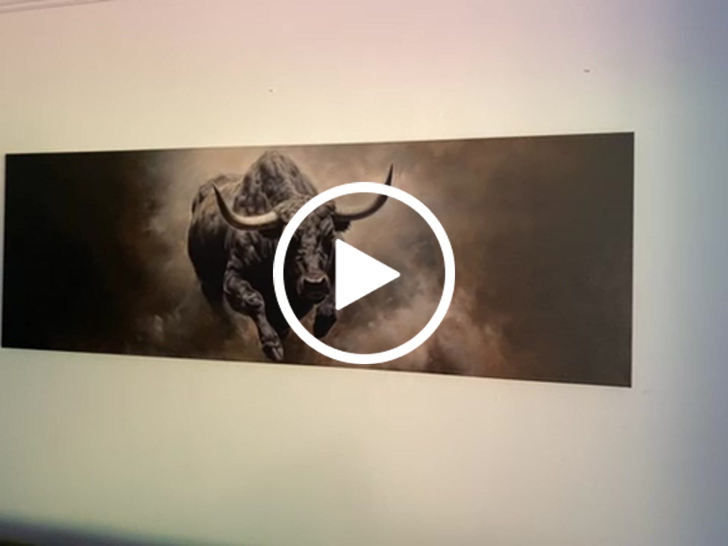 Customer video review of Charging Bull Long Horizontal Canvas For Men's Bedroom or Office