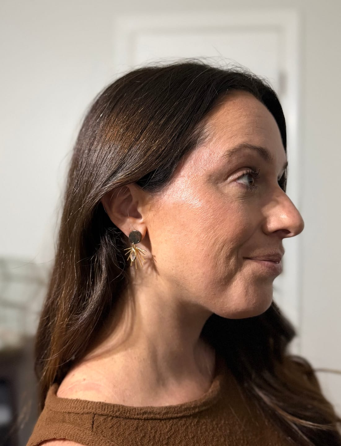 Customer photo review of Sienna Starburst Celestial Dangles