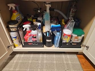 Customer photo review of Under-Sink Organizer Rack – Adjustable 2-Tier Metal Storage Shelf