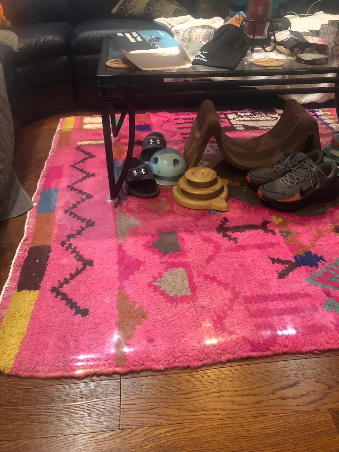 Customer photo review of Pink Moroccan Rug – Handmade Boujaad Wool Area Carpet