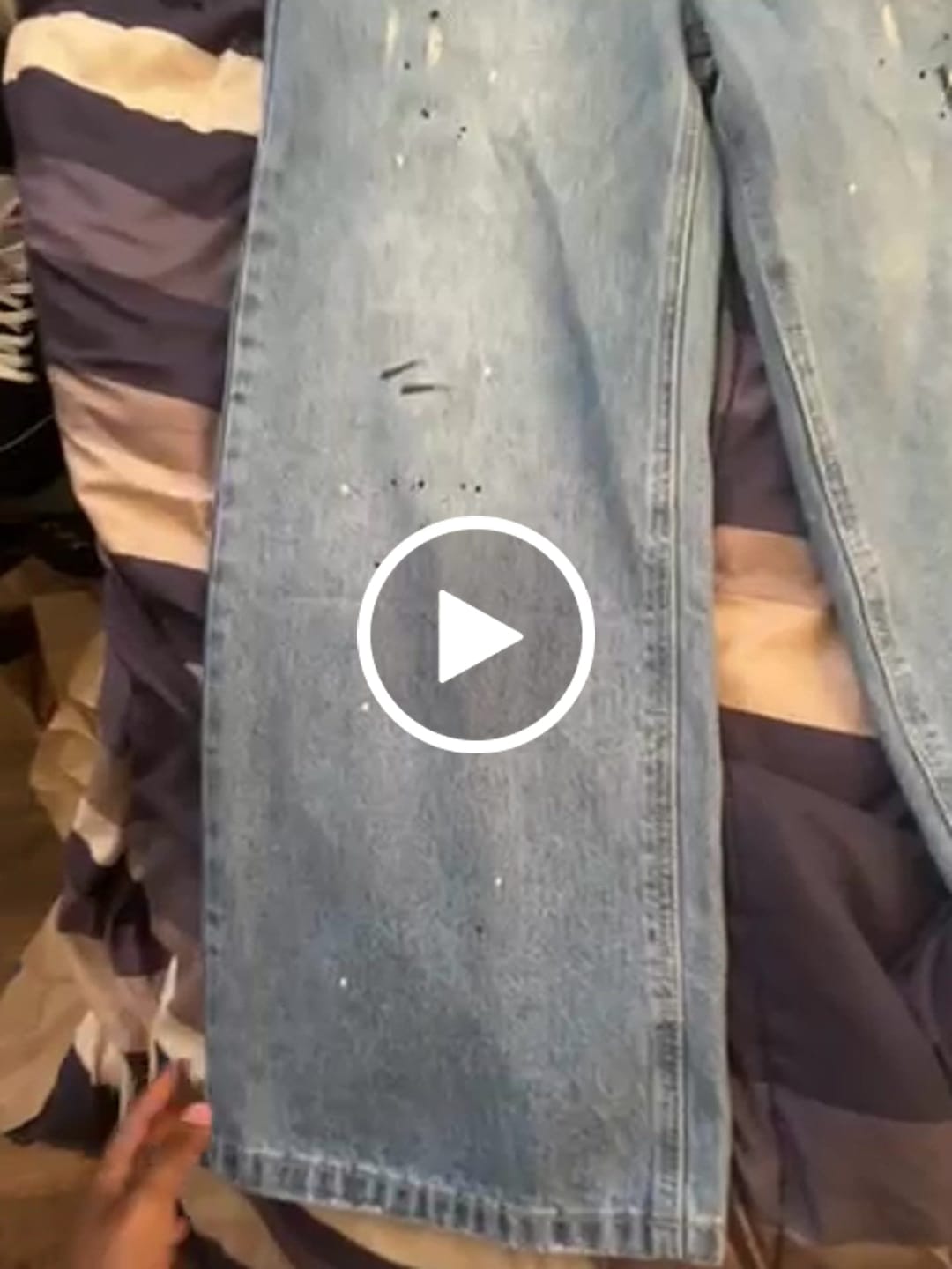 Customer video review of Paint Splatter Denim