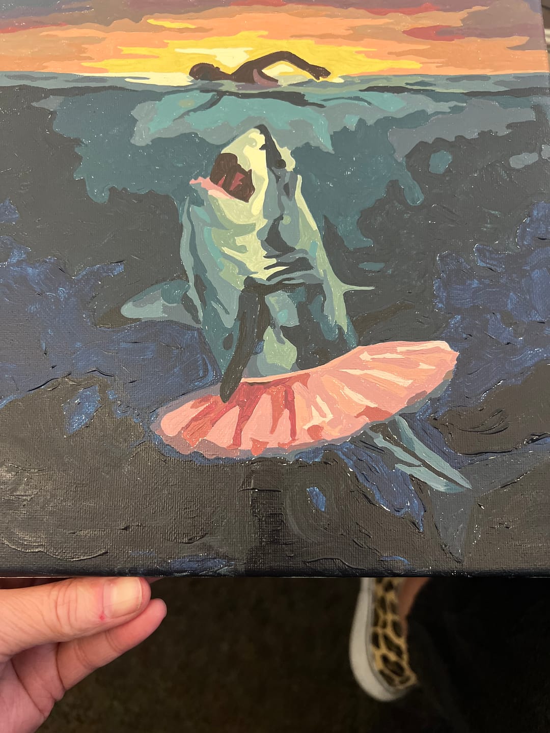 Customer photo review of Ballerina Shark Surprise (Paint by Numbers)