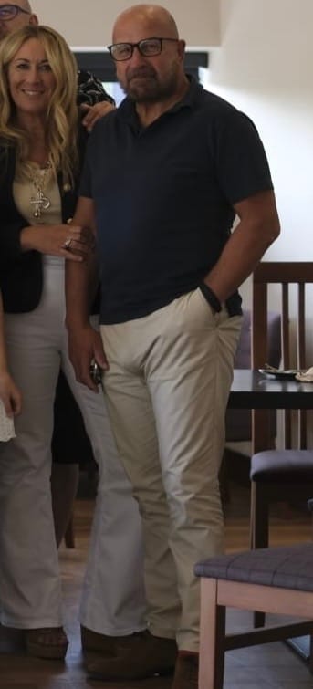 Customer photo review of Slim Fit Chino Trousers Soft Sand