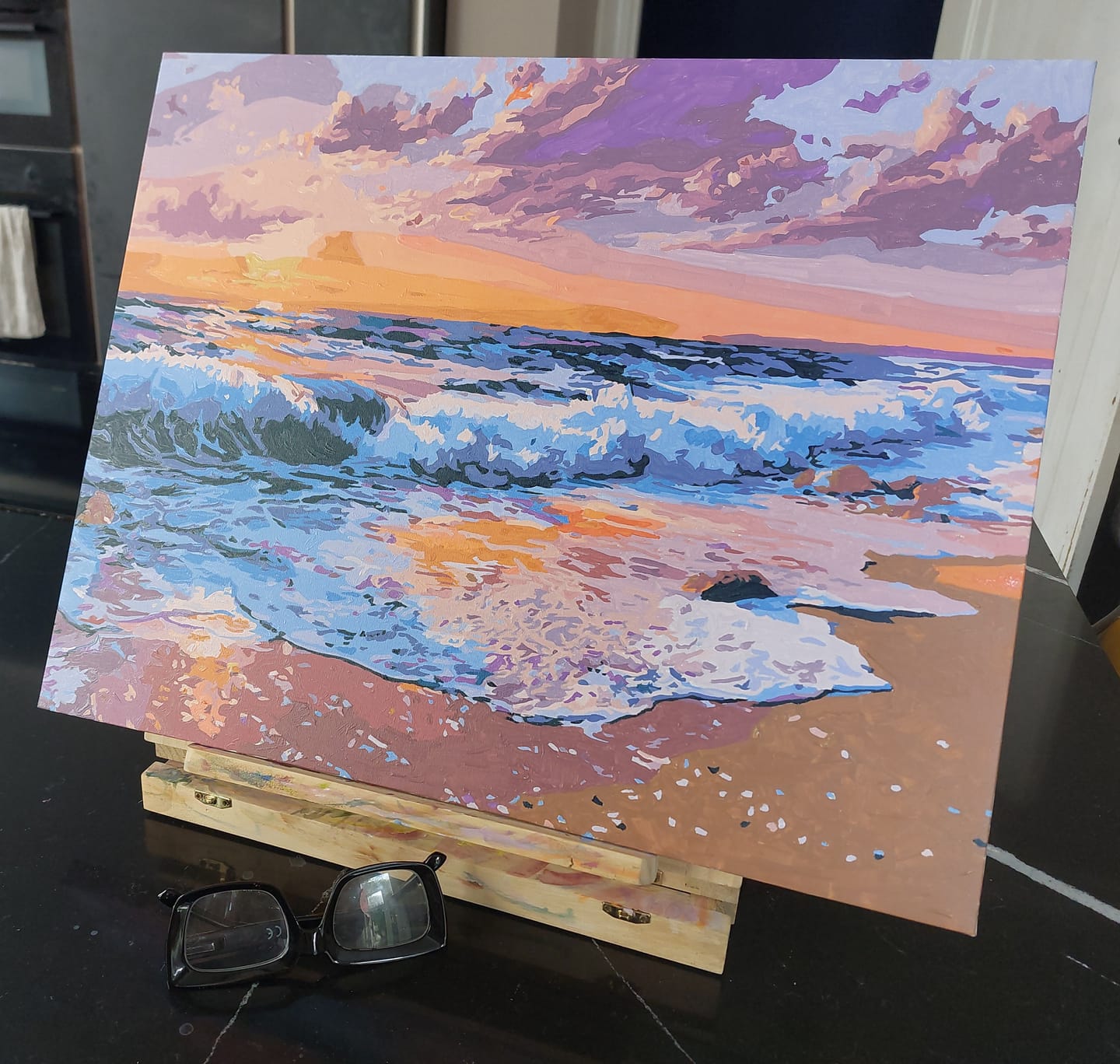 Customer photo review of Pink sunset | Paint by Number
