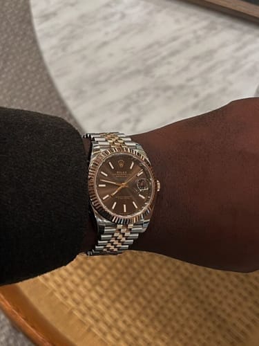 Customer photo review of Datejust 41MM 126331 Chocolate Diamond Dial Fluted Bezel Two Tone Rose Gold Jubilee Bracelet