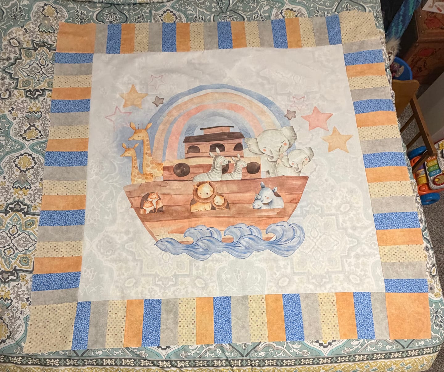 Customer photo review of Noah's Ark Nursery Fabric Panel