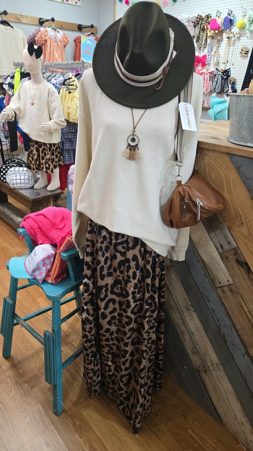 Customer photo review of Adult Oversized Corded Crew Sweatshirt