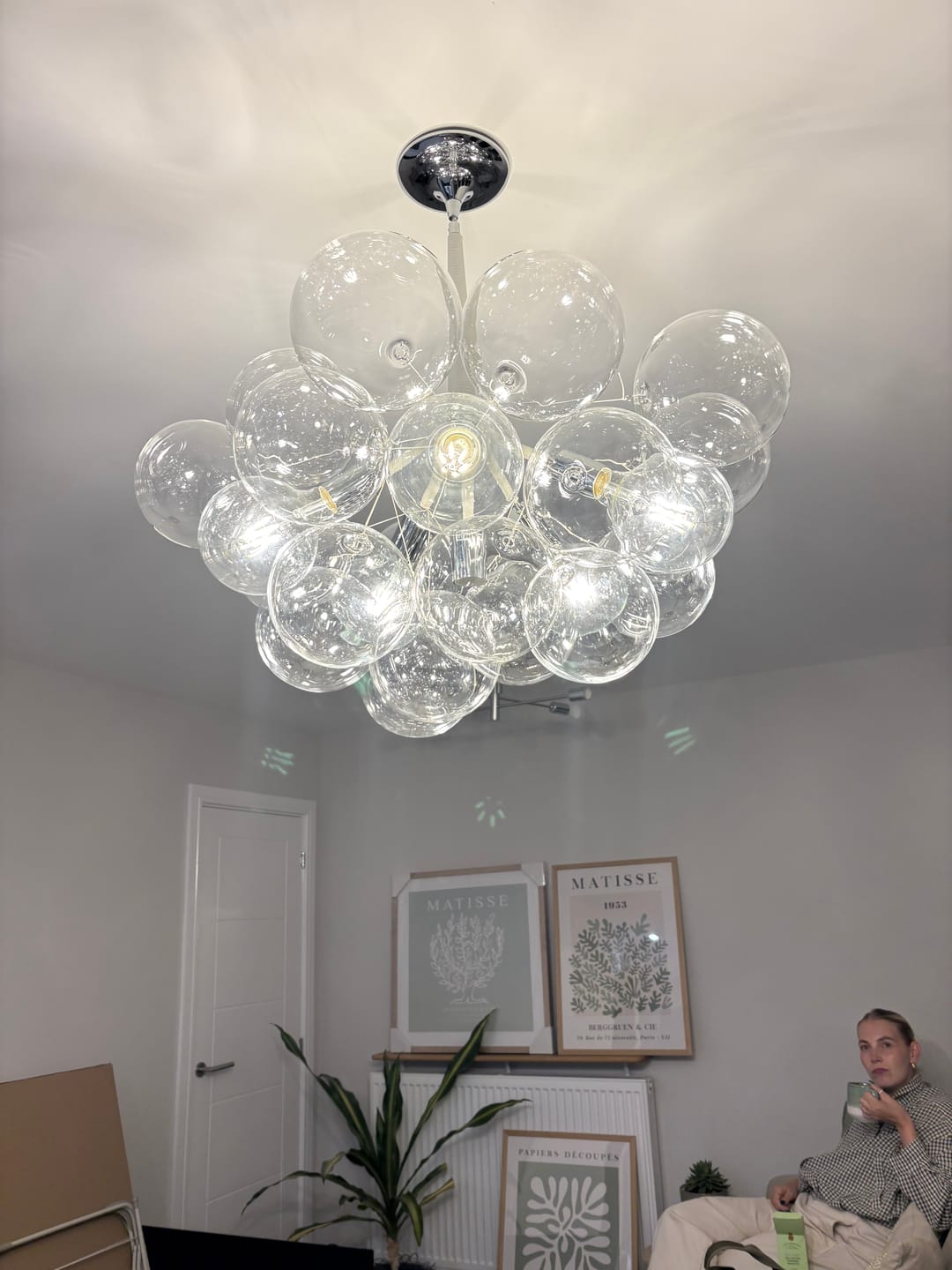 Customer photo review of Modern Cluster Bubble Glass Chandelier