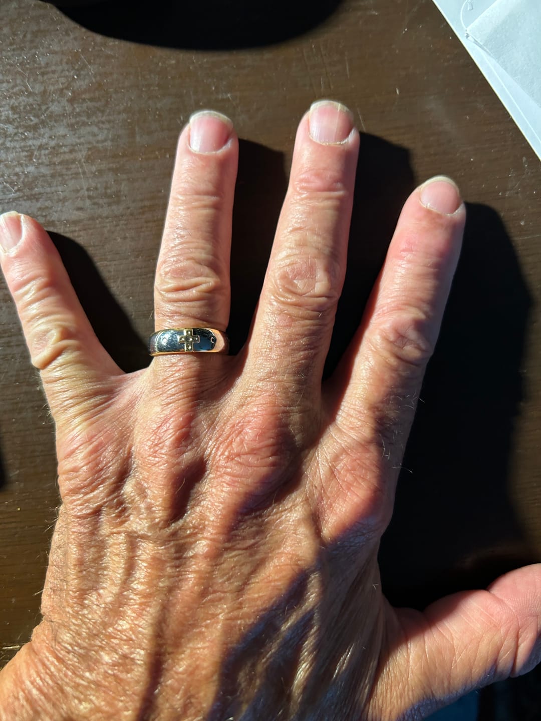 Customer photo review of FREE Today: Modern Style Two-tone Gold Cross Alloy Ring-With God All Things Are Possible
