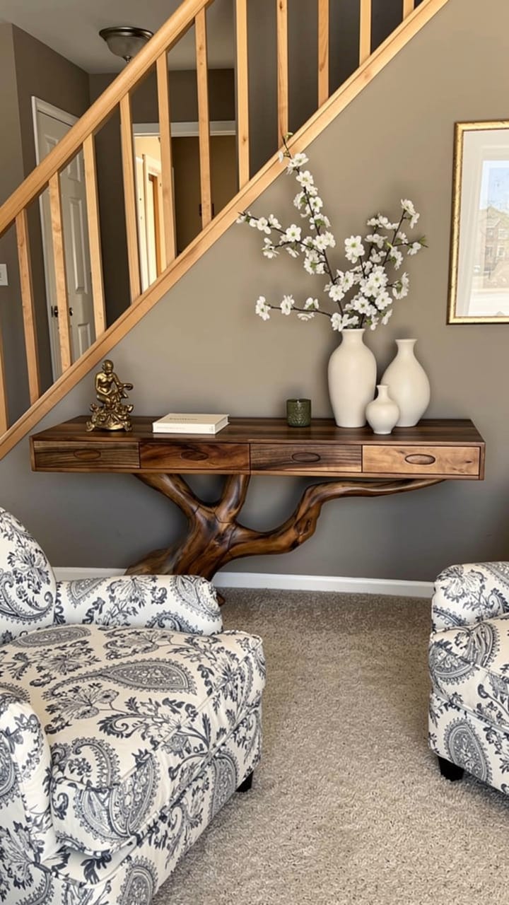 Customer photo review of Arbor Reach Sculptural Console Table with Four Storage Drawers