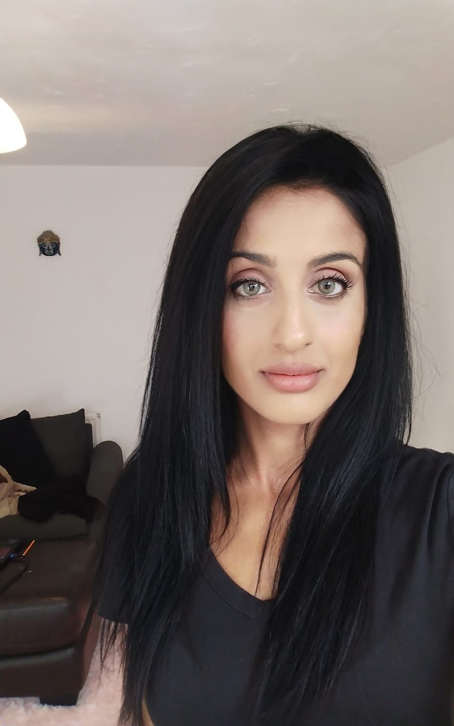 Customer photo review of Gray Caramel Contact Lenses