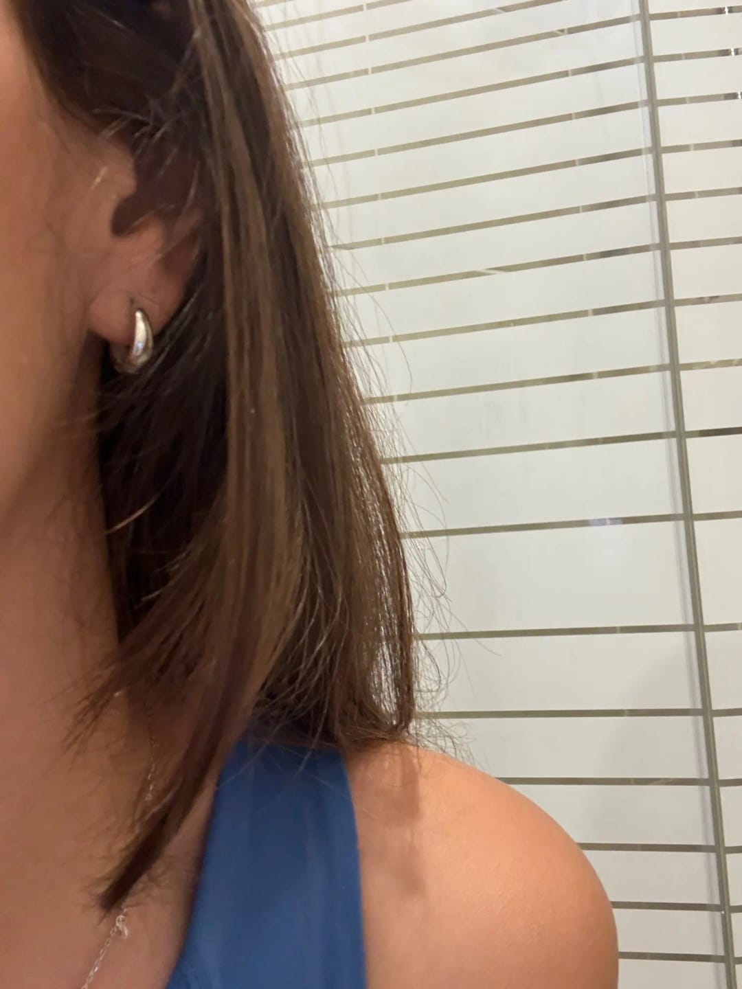Customer photo review of PREMIUM STERLING SILVER HOOP EARRINGS