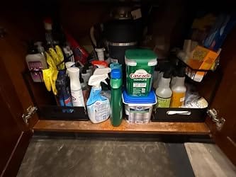 Customer photo review of Under-Sink Organizer Rack – Adjustable 2-Tier Metal Storage Shelf