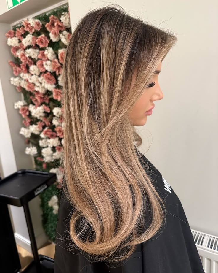 Customer photo review of Human Hair Topper for Women Brown Blonde Balayage Color #3/8/22
