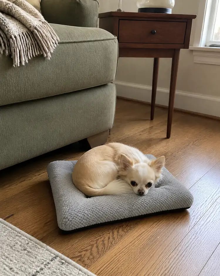 Customer photo review of Plush Haven Calming Pet Bed