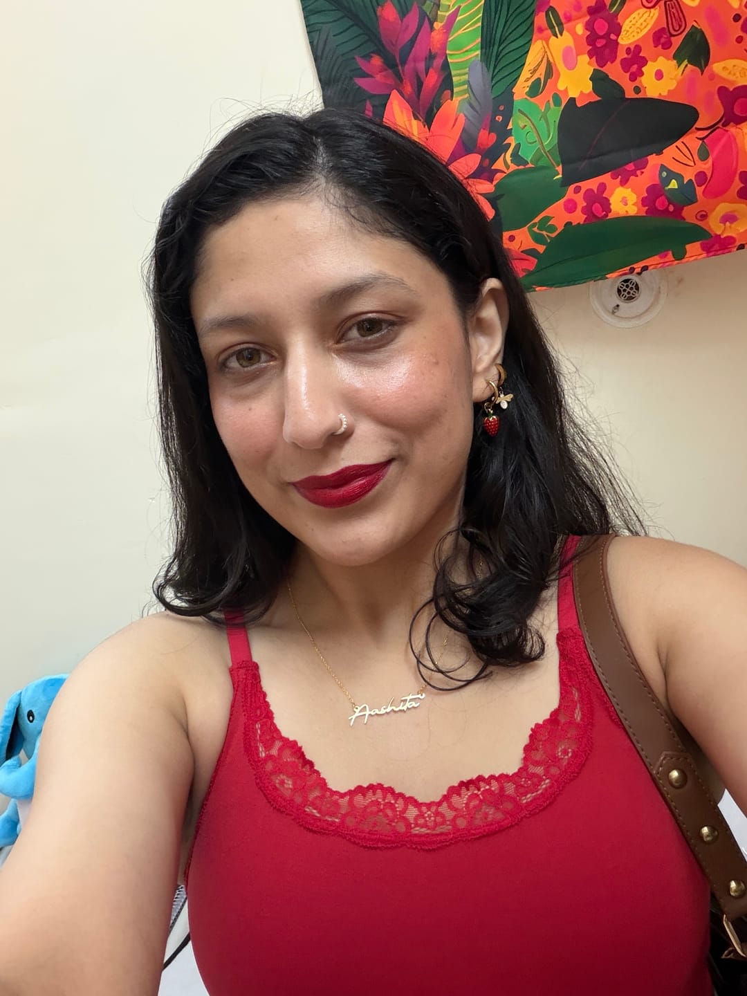 Customer photo review of Sweet Strawberry Drop Earrings