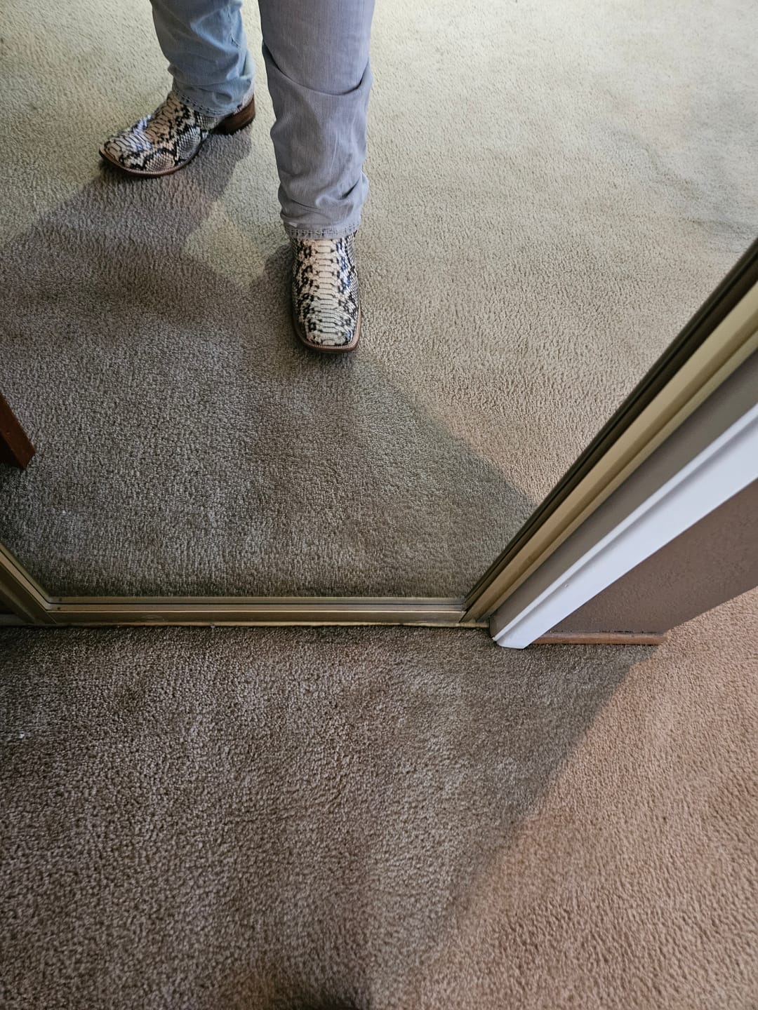 Customer photo review of Cowtown Men’s Square Toe Python Boot Q818